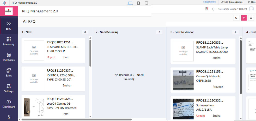 Delight RFQ Management 2